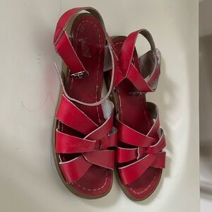 Saltwater sandals red leather women’s size 8